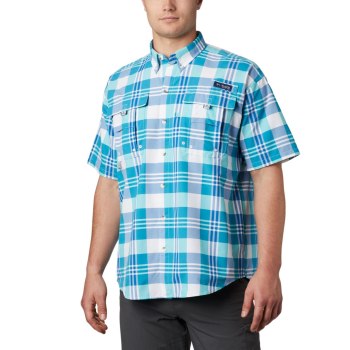 Columbia Muške Košulje - PFG Super Bahama Short Sleeve Svijetlo Tirkizne Visebojne | KLRE-93126